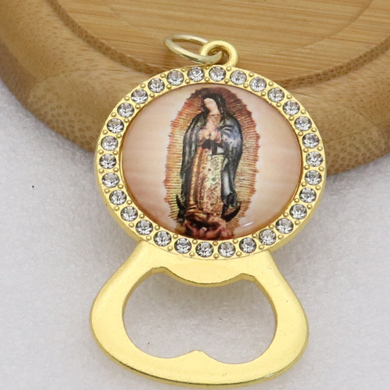 Christianartworkshop Faith Keepsake Two Color Our Lady of Guadalupe Crystal Halo Bottle Opener - Golden - image 1