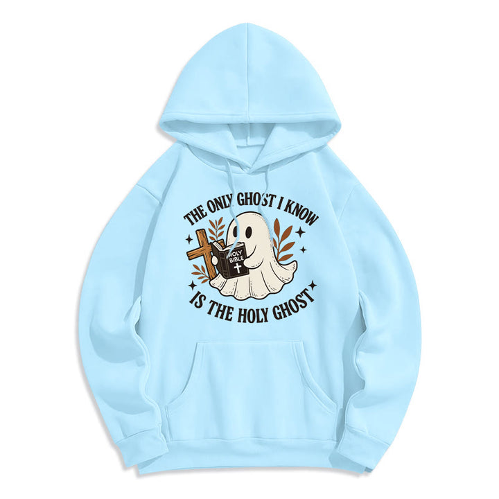 Christianartworkshop Ghost-Free Except the Holy One Fleece Lined Polyester Hoodie - Blue - 2XL - image 7