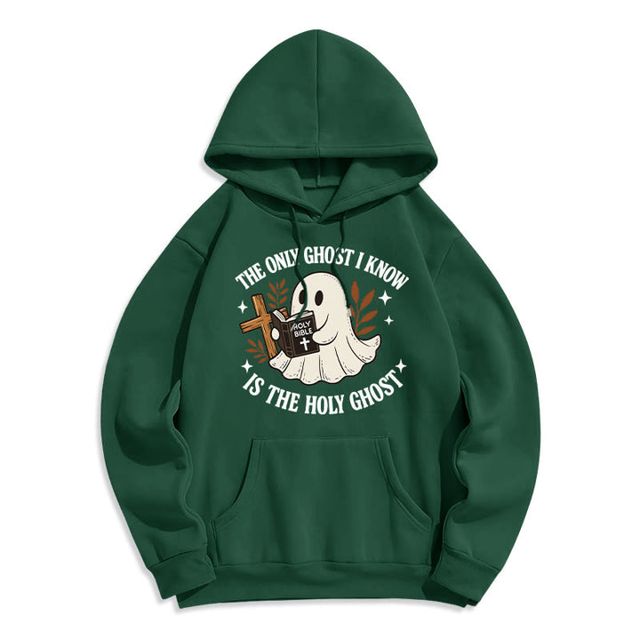 Christianartworkshop Ghost-Free Except the Holy One Fleece Lined Polyester Hoodie - Green - 2XL - image 8
