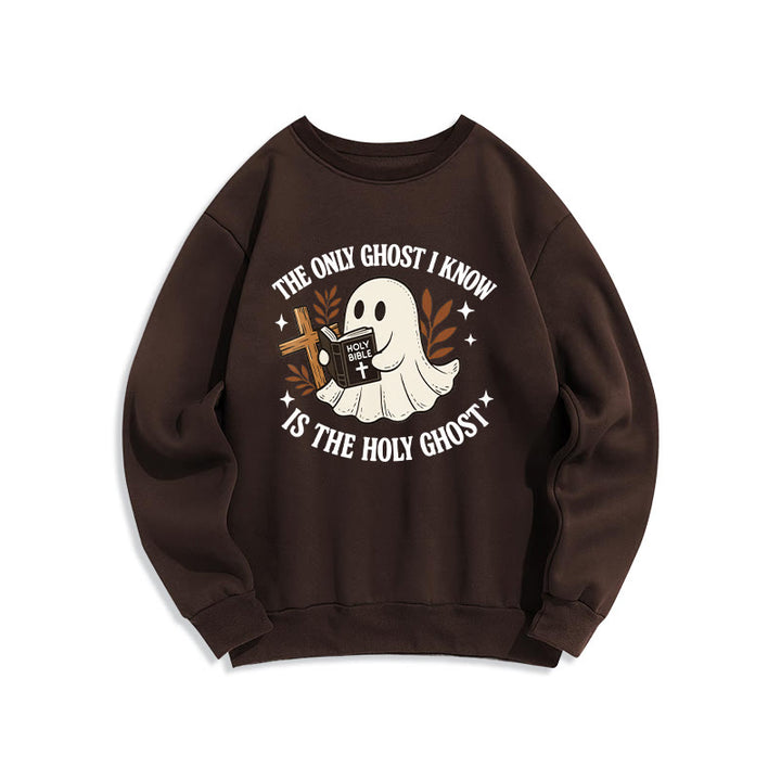 Christianartworkshop Ghost-Free Except the Holy One Fleece Lined Polyester Sweatshirt - Brown - 2XL - image 7