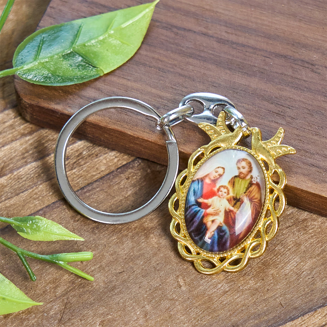 Christianartworkshop Religious Heritage Holy Family Keychain: Blending Artistry & Devotion - Holy Family - image 1