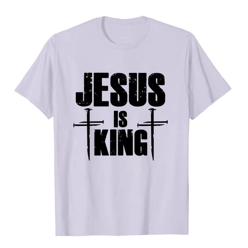 Christianartworkshop Jesus Is King 3 Nails Cross Christian T-Shirt  - Purple - 2XL - image 4