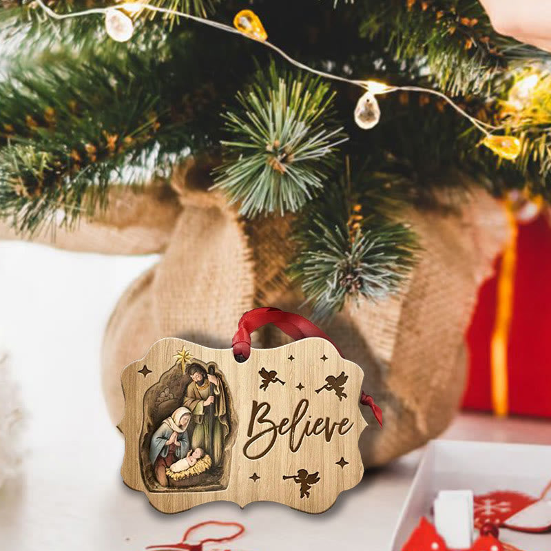 Christianartworkshop Acrylic Signs Nativity Christmas Hanging Ornaments B - image 1