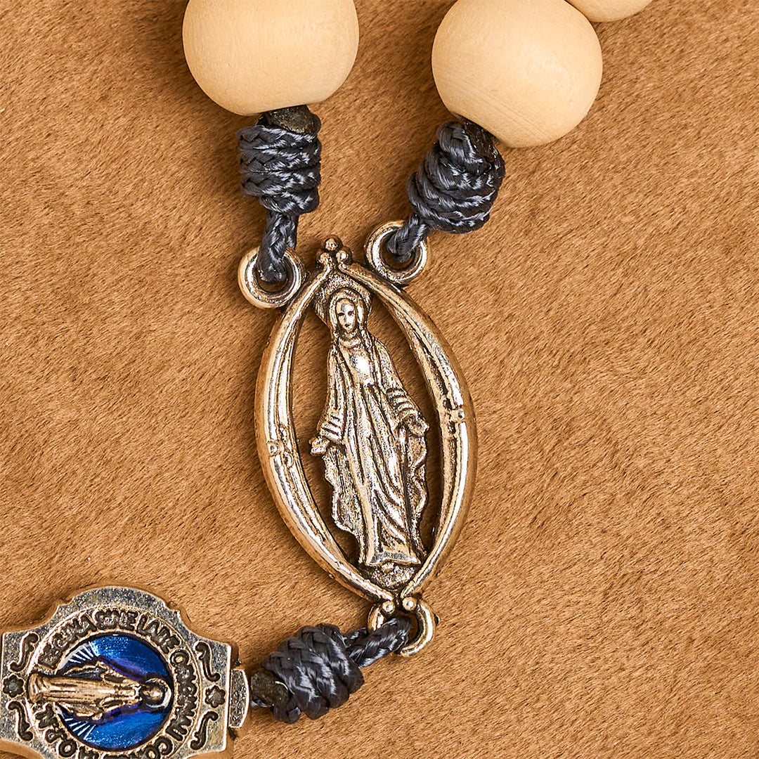 FREE Today: Sacred Light Wood Rosary: Blue Icon Accents & Vintage Crucifix - image 8