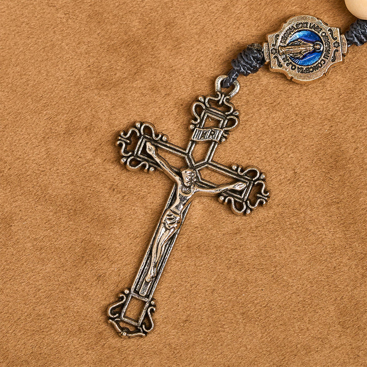 FREE Today: Sacred Light Wood Rosary: Blue Icon Accents & Vintage Crucifix - image 7