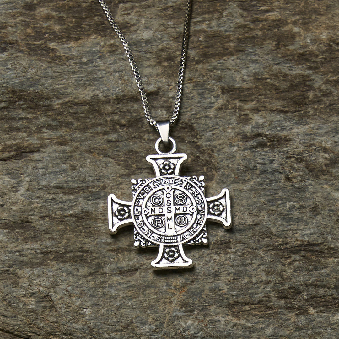 FREE Today: Saint Benedict Protection Medal Cross Pendant Necklace - image 3