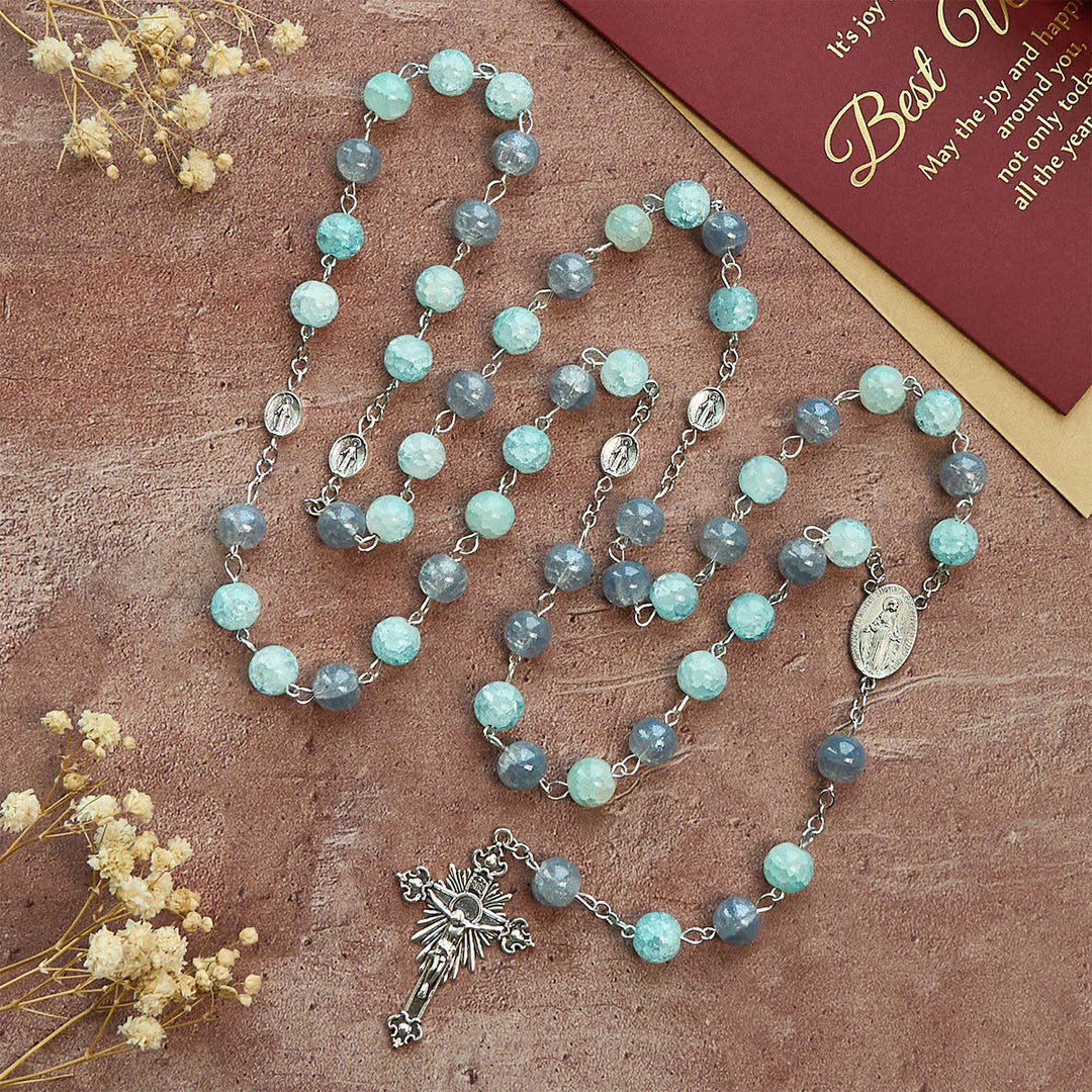 FREE Today: Handmade Original Grey Blue Rosary with Miraculous Medal: A Unique Expression of Faith - image 5