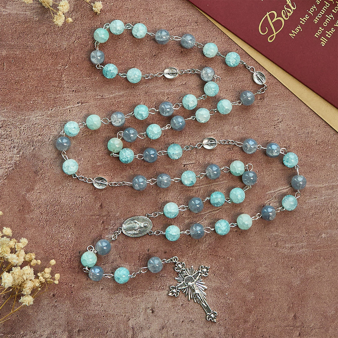 FREE Today: Handmade Original Grey Blue Rosary with Miraculous Medal: A Unique Expression of Faith - image 4
