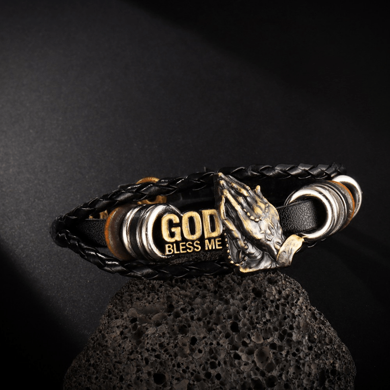 Christianartworkshop Retro Style Praying Hands Bracelet - GOD
