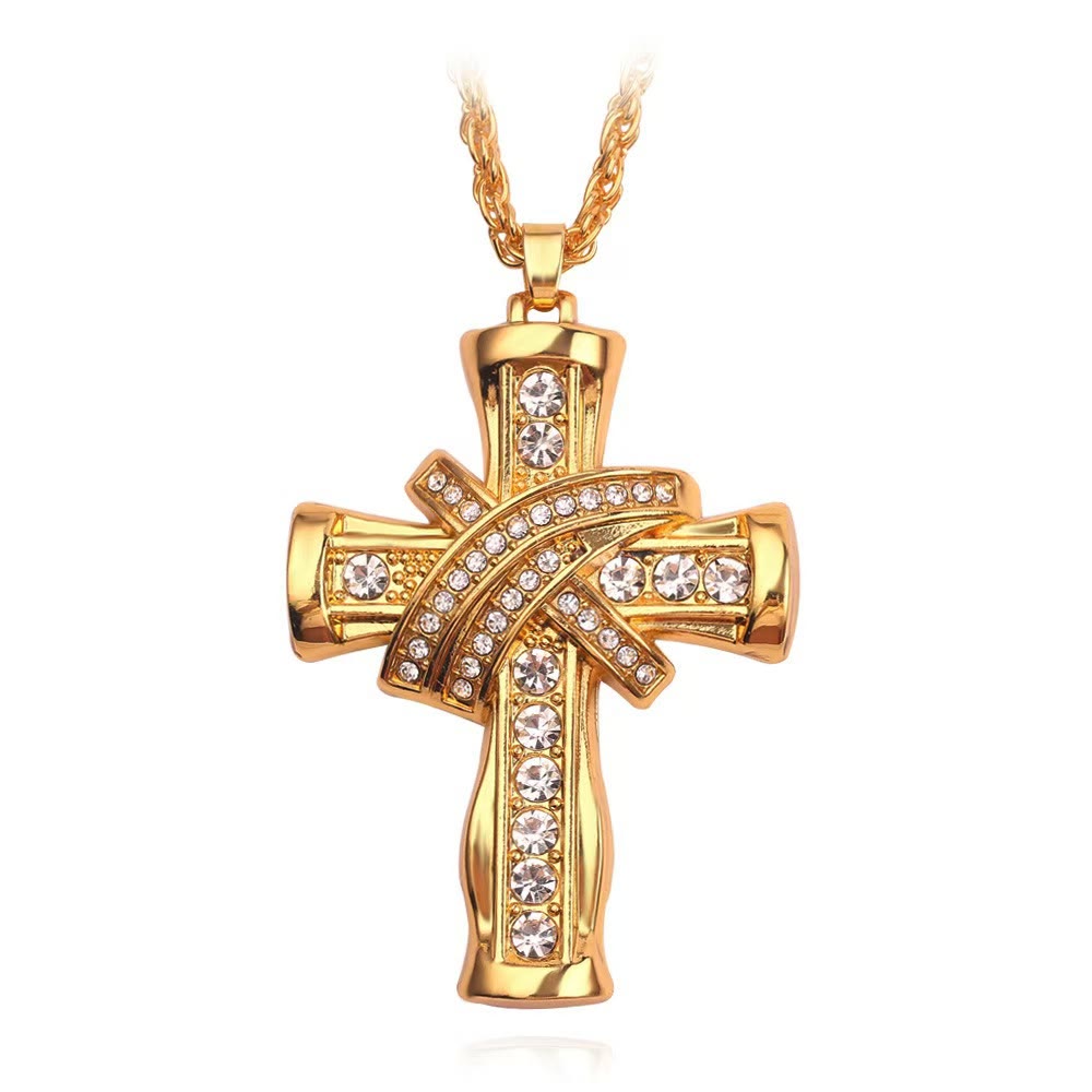 FREE Today: Two-color Grace & Glory Baroque Radiance Cross Necklace - Golden - image 0