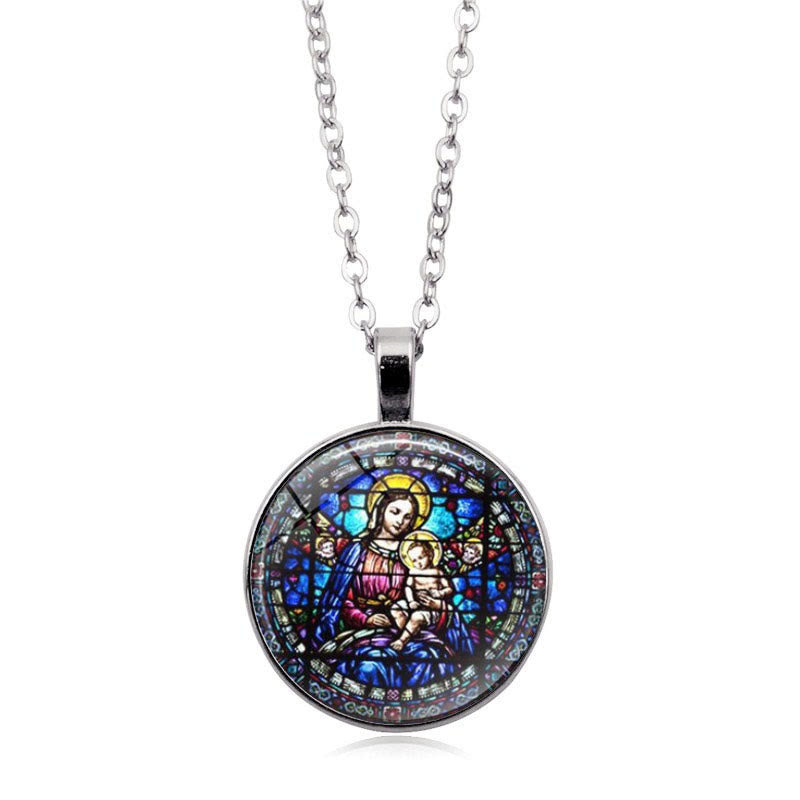 Choose Your Blessing Radiant Faith Necklace: Madonna with Child or Roses of Guadalupe  - image 4