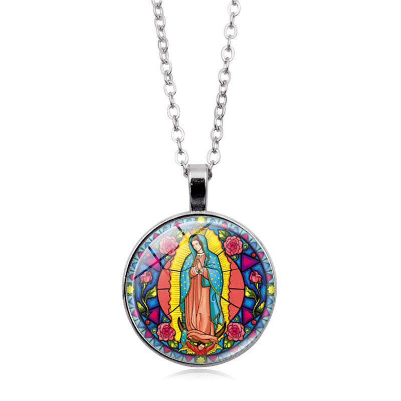 Choose Your Blessing Radiant Faith Necklace: Madonna with Child or Roses of Guadalupe  - Virgin of Guadalupe - Silver - image 7