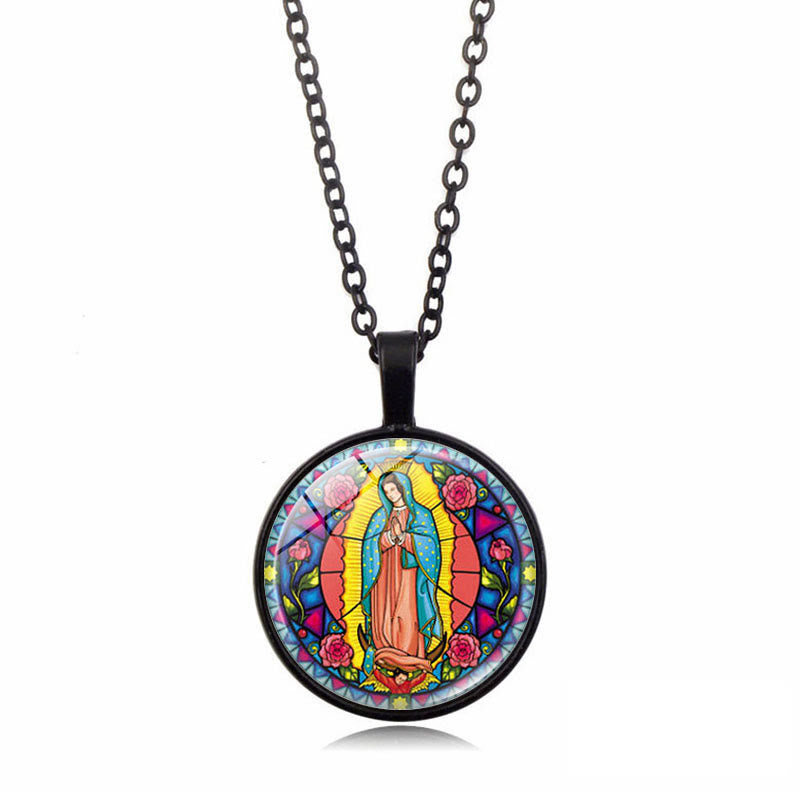 Choose Your Blessing Radiant Faith Necklace: Madonna with Child or Roses of Guadalupe  - Virgin of Guadalupe - Black - image 6