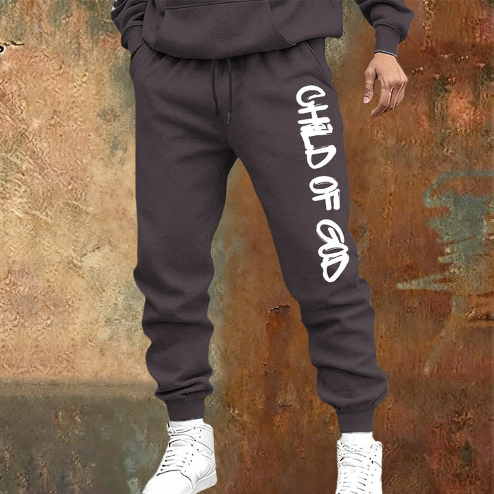 Christianartworkshop Faith-Inspired Child of God Graphic Sweatpants with Bold Letter Print - image 22