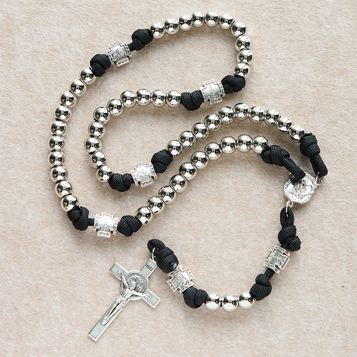 FREE Today: Battle Prayer Custom Rosary in Silver-Toned Beads with Personalized JESUS Letter - No Letter - image 9