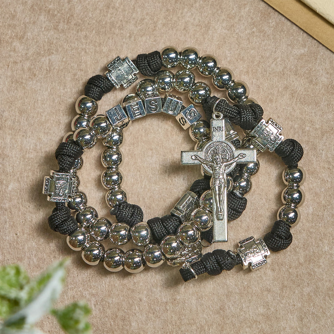 FREE Today: Battle Prayer Custom Rosary in Silver-Toned Beads with Personalized JESUS Letter - image 1