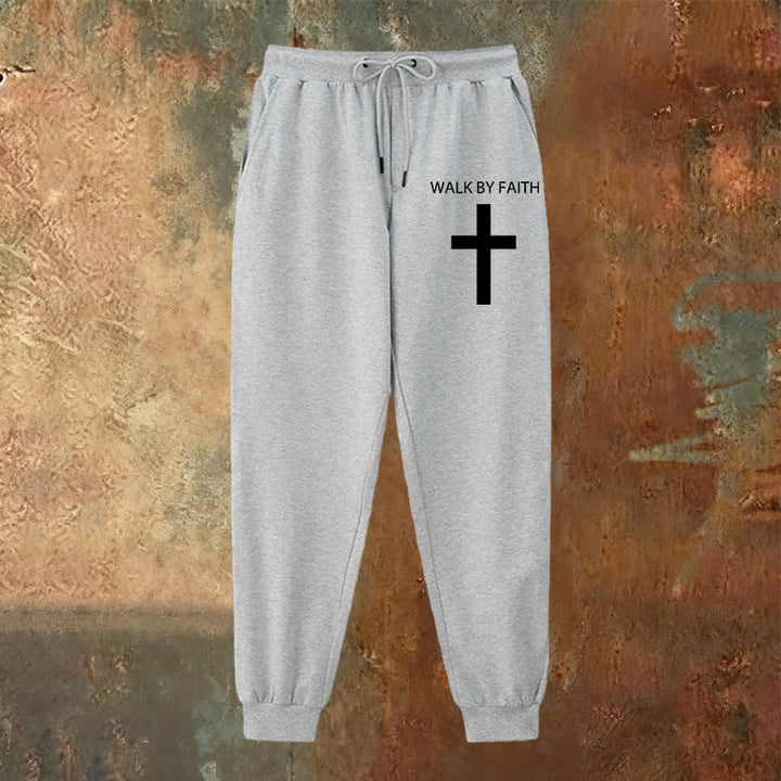Christianartworkshop Revival Streetwear Walk by Faith Sweatpants: Cross on Side-Leg - image 11