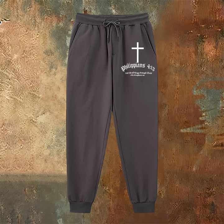 Christianartworkshop Philippians 4:13 Scripture Sweatpants: All Things Through Christ - image 23
