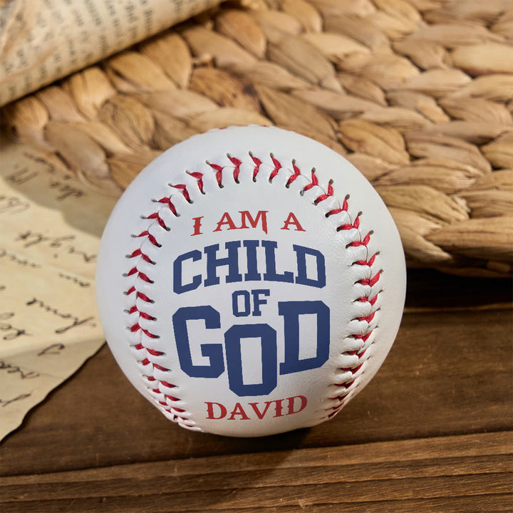 Christianartworkshop Everyday Faith Reminder Baseball: Child of God Proclamation for Play & Display - Softball with Scripture - image 0