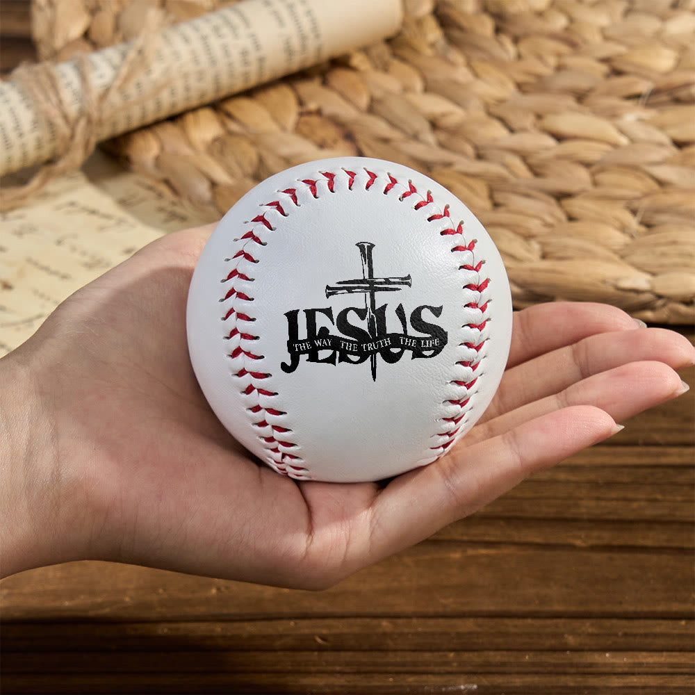 Christianartworkshop Scriptural Meaning Baseball: Jesus The Way Truth Life & Cross Design - image 1