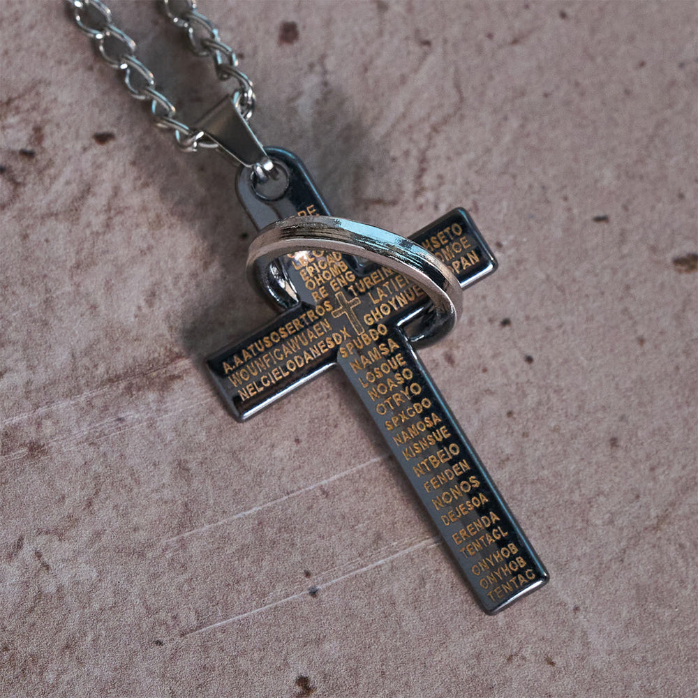 FREE Today: Lord's Prayer with Interlocking Ring Cross Pendant Necklace: Bold Style Sacred Meaning - image 1