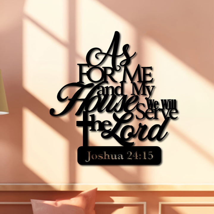 Christianartworkshop Joshua 24:15 Bible Verse Metal Wall Decor: As for Me and My House - image 1