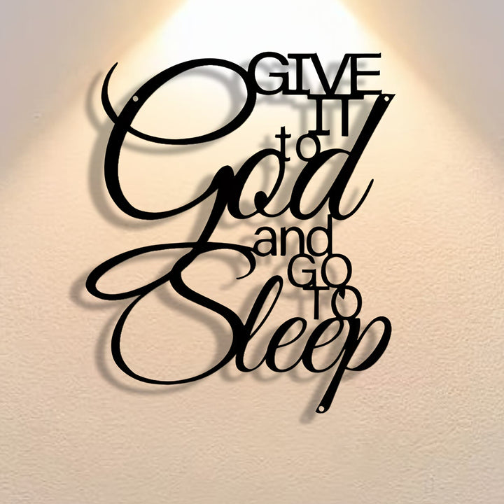 Christianartworkshop Give It to God and Go to Sleep Metal Wall Decor: Let Faith Bring Peace - 13.65''*15.75''/34.66*40cm - image 0
