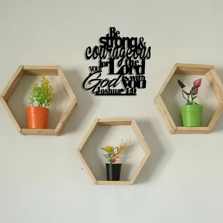 Christianartworkshop Be Strong and Courageous Metal Wall Decor: Joshua 1:9 Scripture Sign - image 1