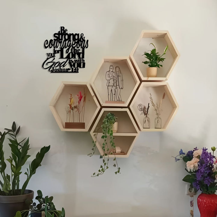 Christianartworkshop Be Strong and Courageous Metal Wall Decor: Joshua 1:9 Scripture Sign - image 2