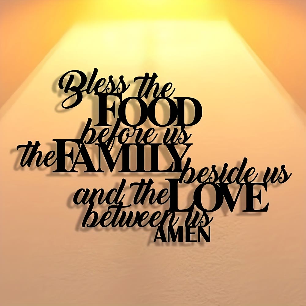 Christianartworkshop Bless the Food Before Us Metal Wall Decor: Perfect Dining Room Decor - 15.75''*9.97''/40*25.33 - image 0