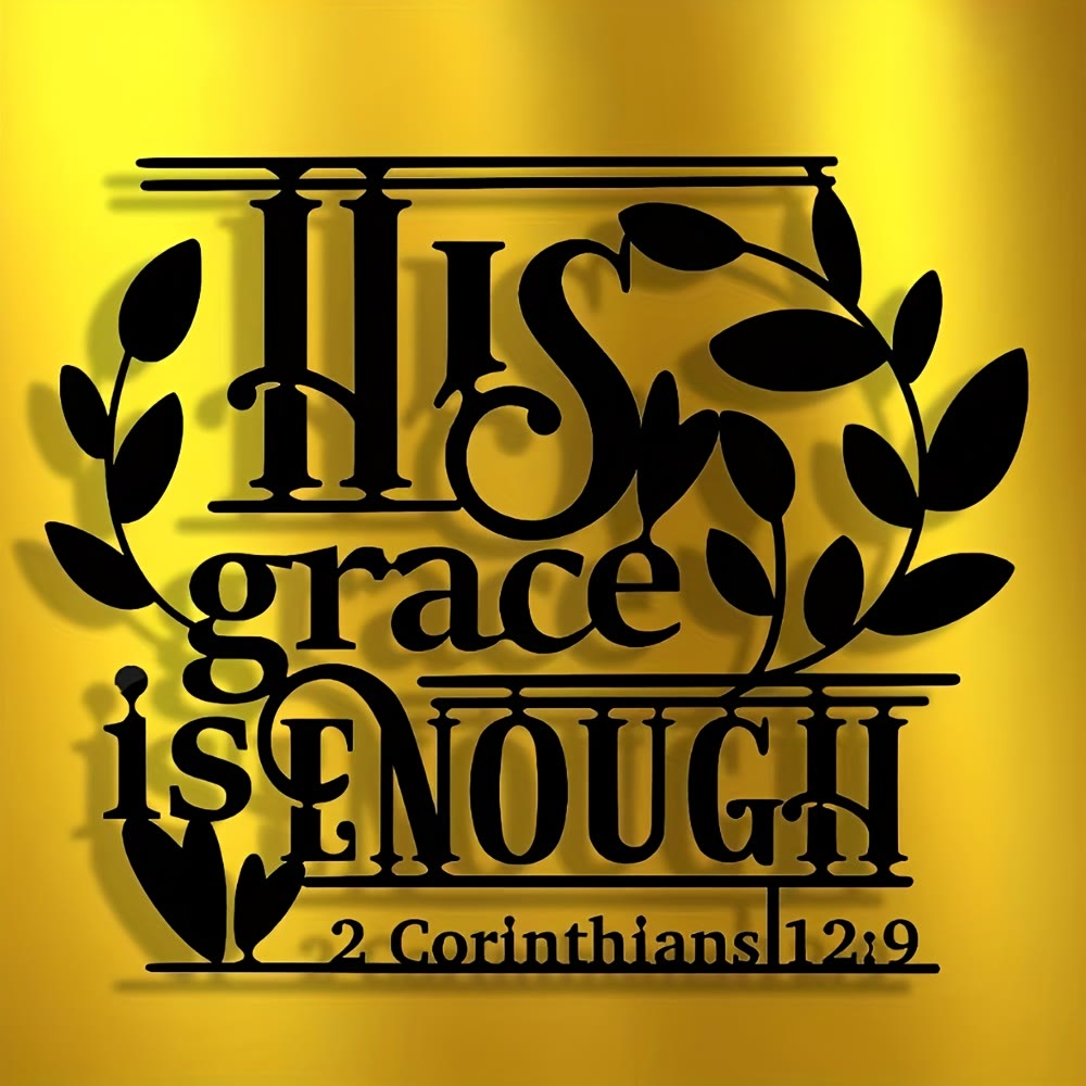 Christianartworkshop Faith Gift Metal Wall Decor: His Grace is Enough & 2 Corinthians 12:9 - image 2