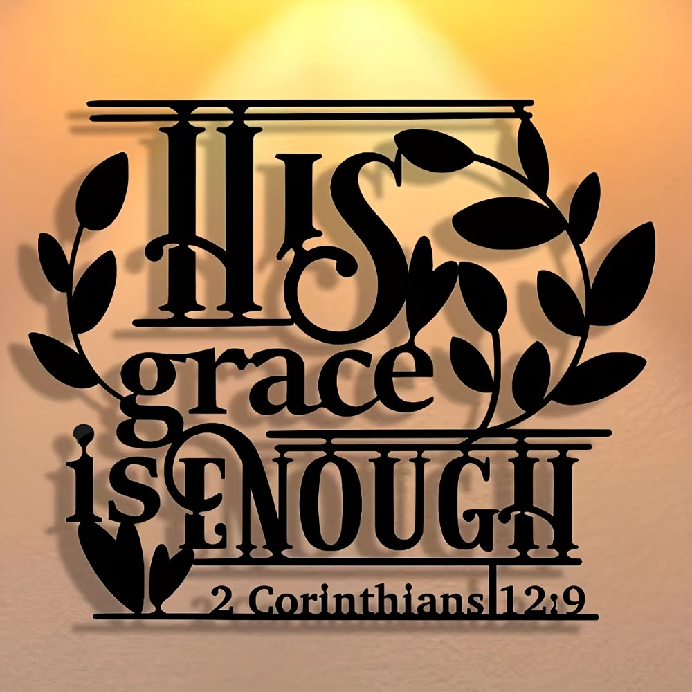 Christianartworkshop Faith Gift Metal Wall Decor: His Grace is Enough & 2 Corinthians 12:9 - image 5