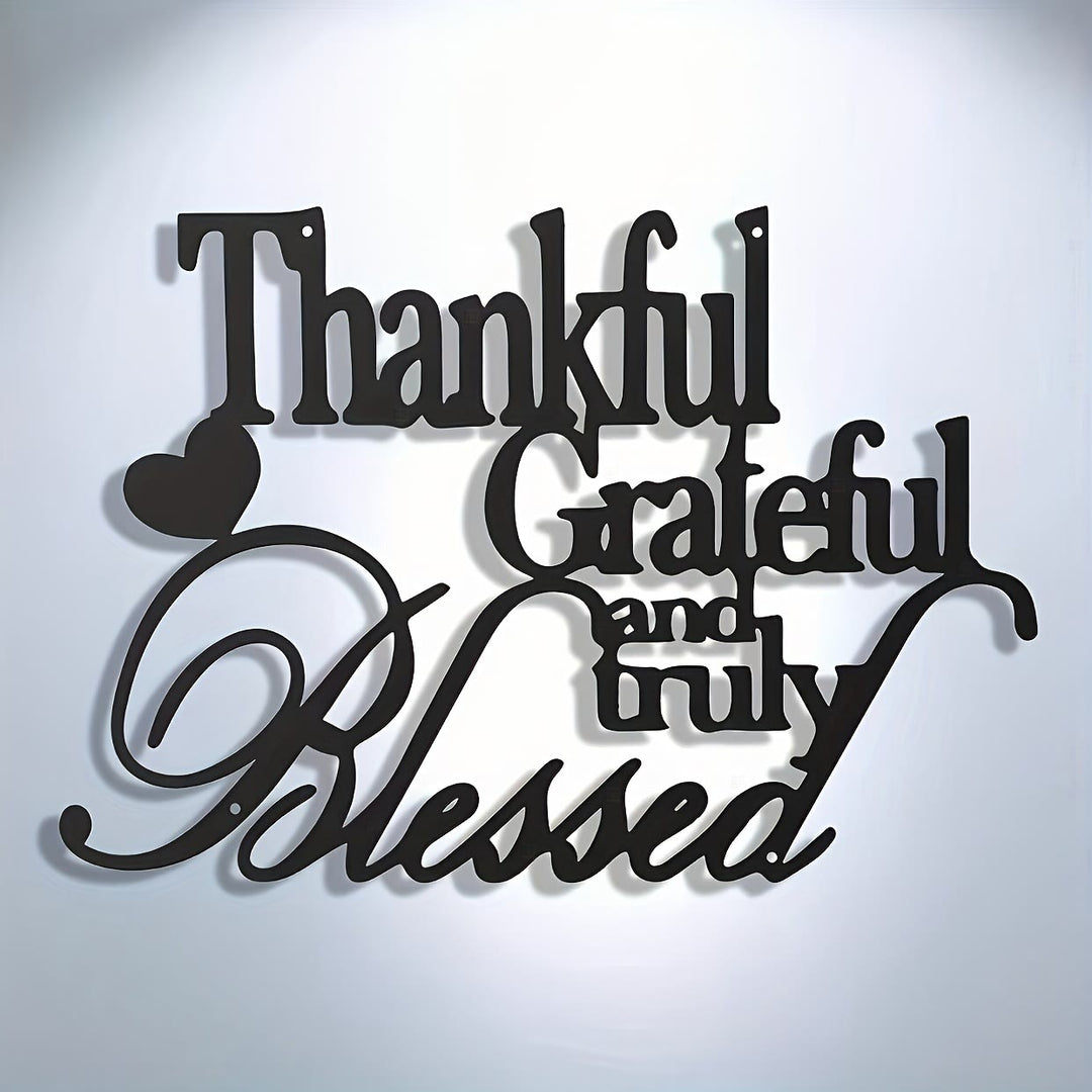 Christianartworkshop Blessing Affirmation Metal Wall Decor: Thankful Grateful Blessed for Daily Joy - image 4