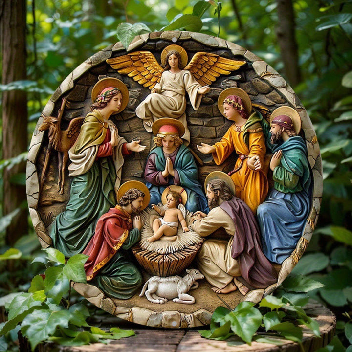 Christianartworkshop Holy Family & Animal Nativity Hanging Ornaments for Faith - Filled Living - Nativity Scene-3 - image 2