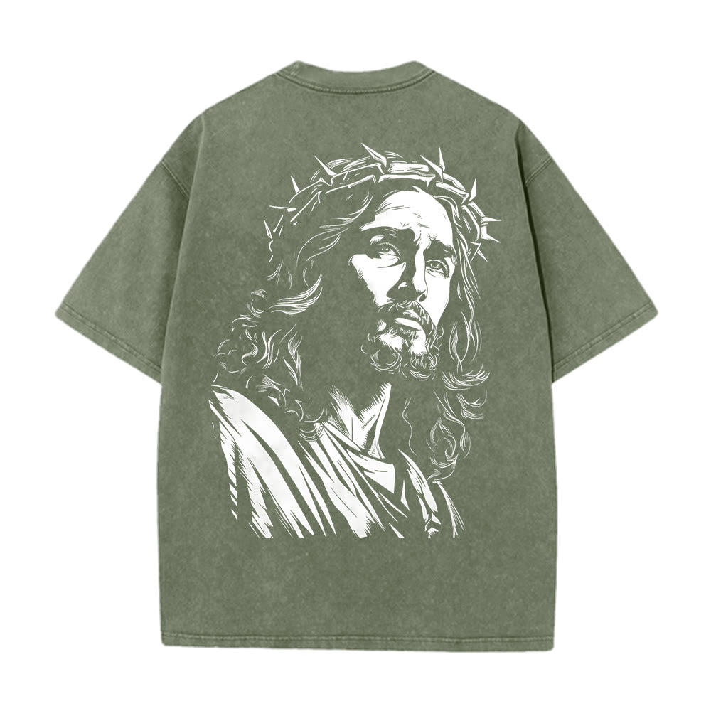 Christianartworkshop Vintage Style Jesus Christ Unisex Washed T