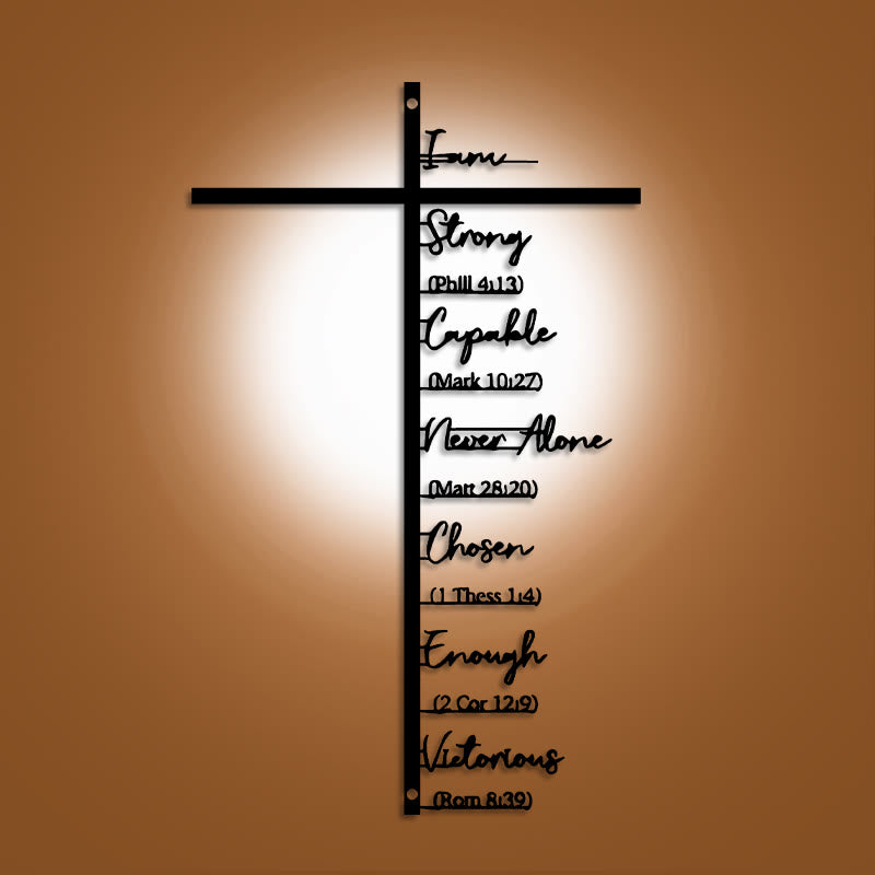Christianartworkshop Biblical Verse Cross Metal Wall Decor - Daily