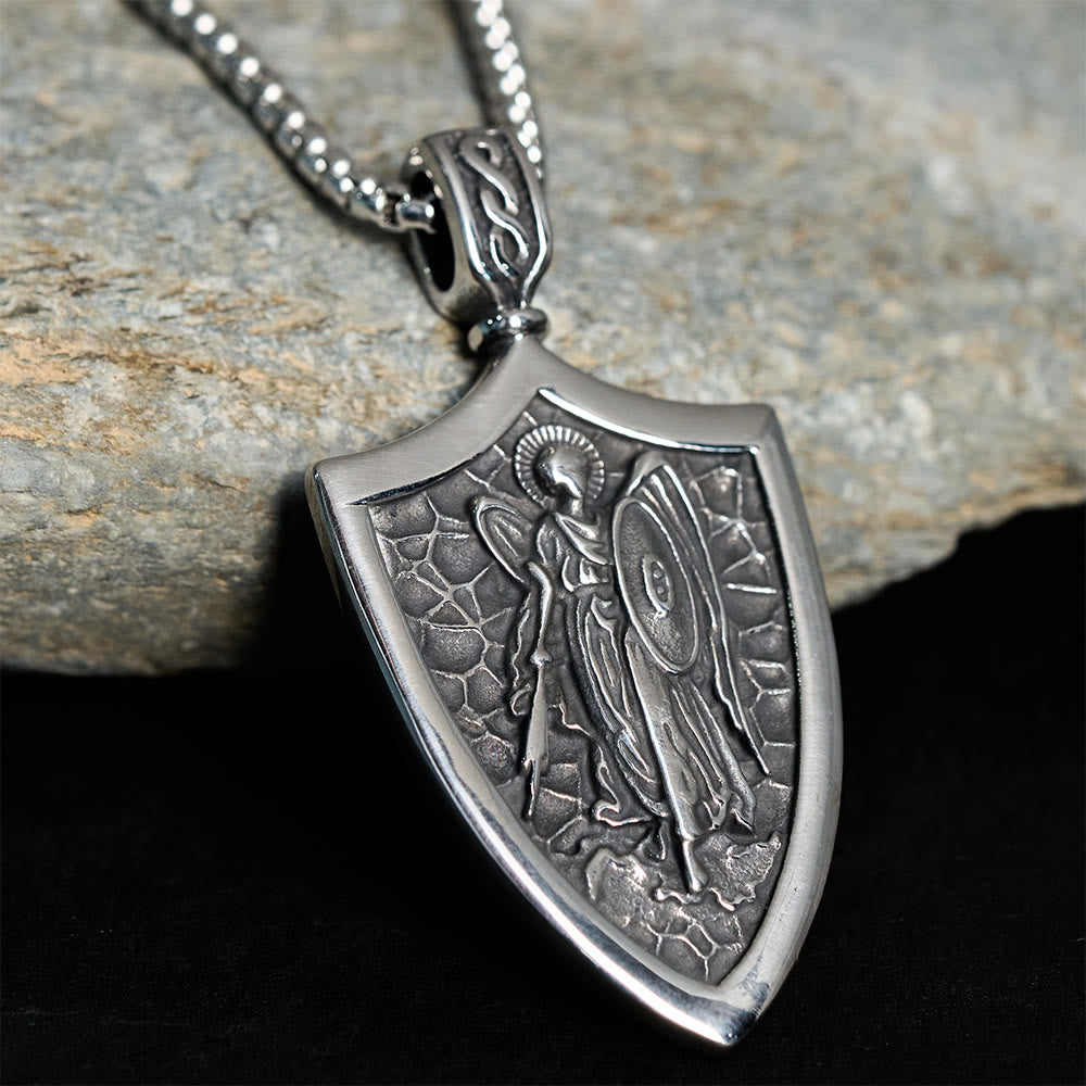 Christianartworkshop Archangel St. Michael Shield Amulet Titanium