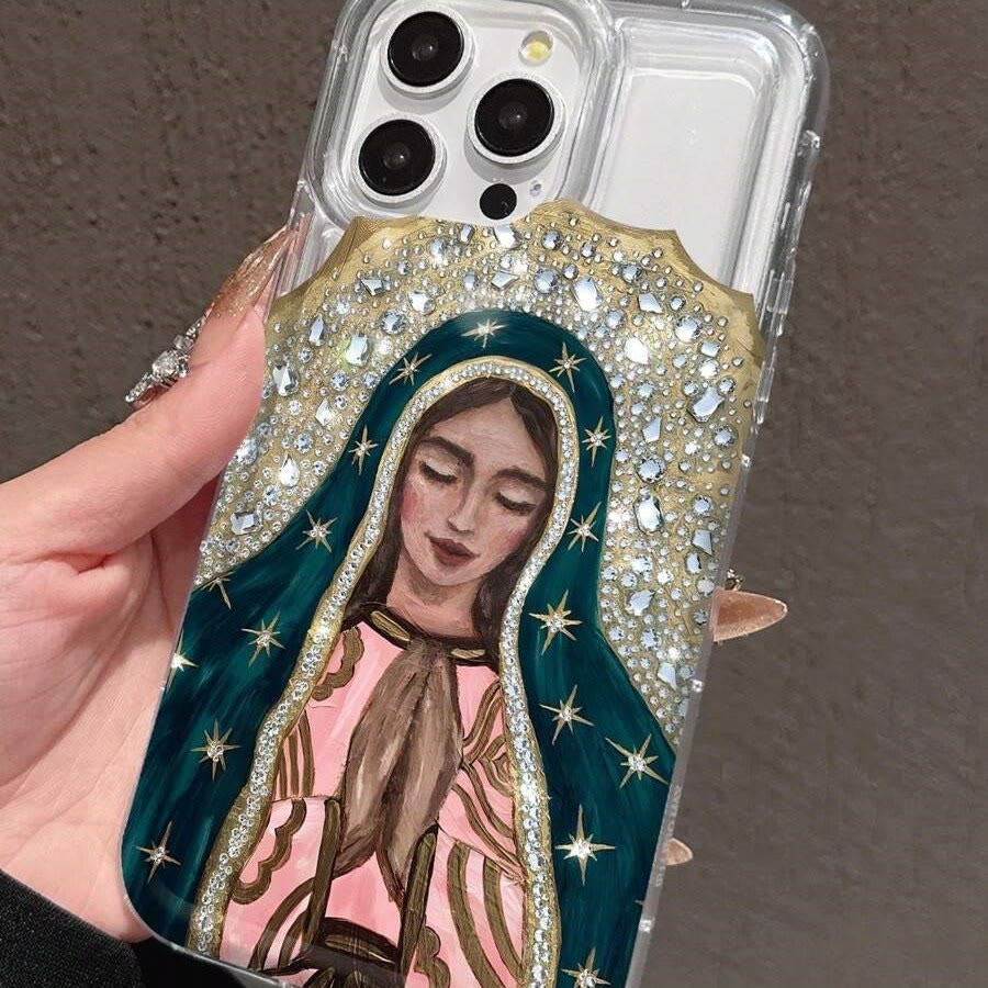 Our Lady of Guadalupe Phone Case with Crystal Halo – Clear TPU Religious iPhone Case – Christian Art Workshop Our Lady of Guadalupe Phone Case with Crystal Halo – Clear TPU Religious iPhone Case – Christian Art Workshop