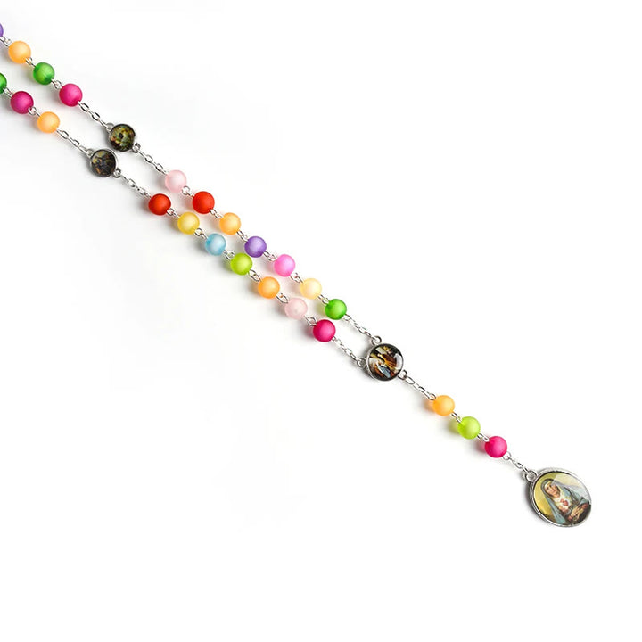 Seven Sorrow Religious Medal Multicolor Rosary