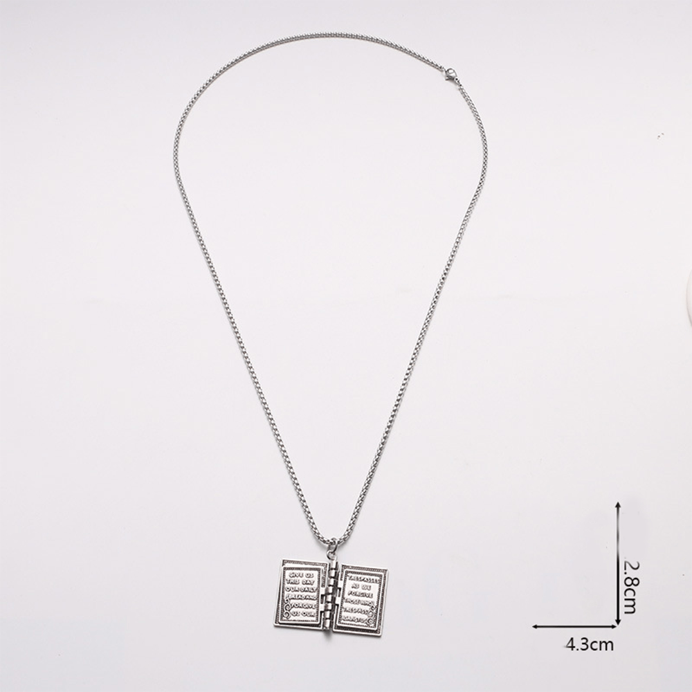 Christianartworkshop Turnable Holy Bible Pendant Christian Necklace