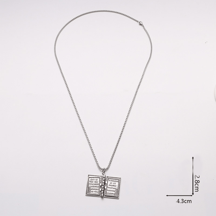 Christianartworkshop Turnable Holy Bible Pendant Christian Necklace