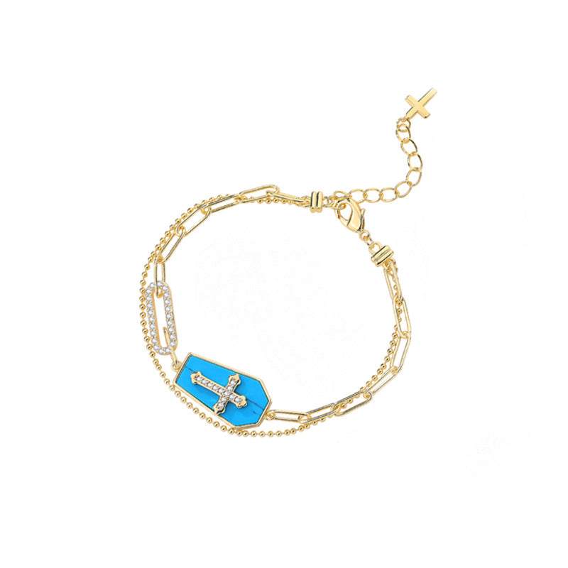 Christianartworkshop Holy Father Blessed Shield Cross Bracelet