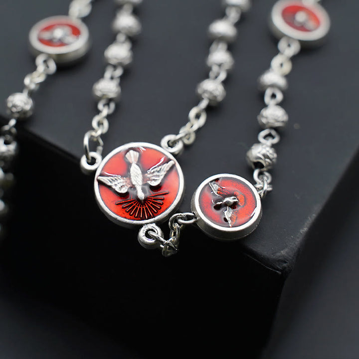 Christianartworkshop Enamel Holy Spirit Catholic Rosary