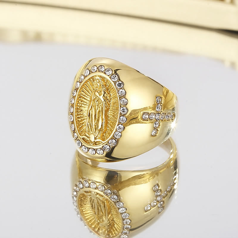 Mary cross sun sale god ring