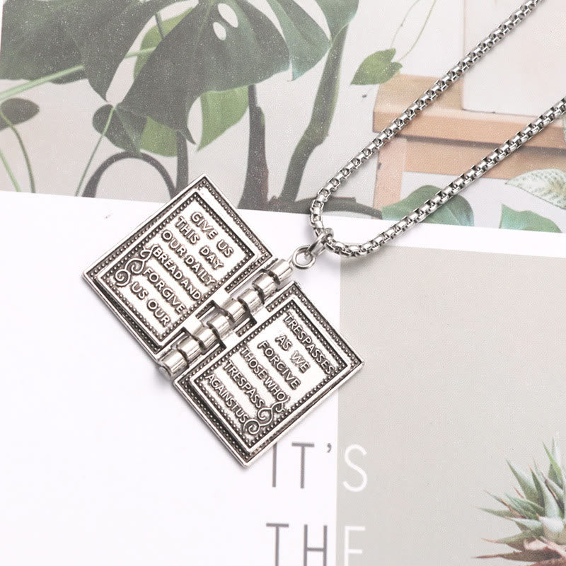 Christianartworkshop Turnable Holy Bible Pendant Christian Necklace