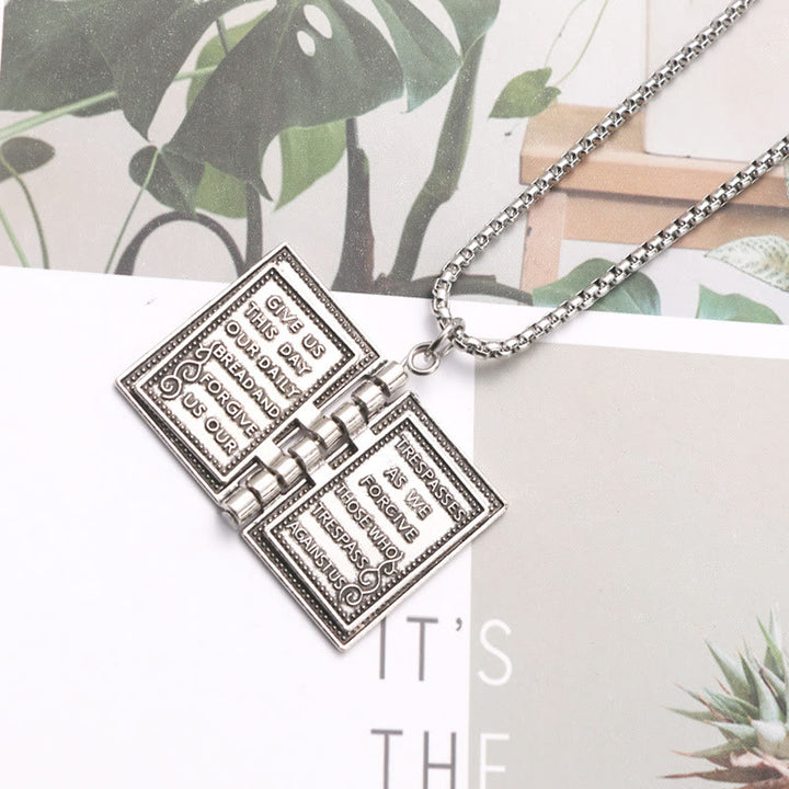 Christianartworkshop Turnable Holy Bible Pendant Christian Necklace