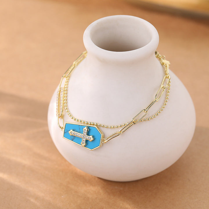 Christianartworkshop Holy Father Blessed Shield Cross Bracelet