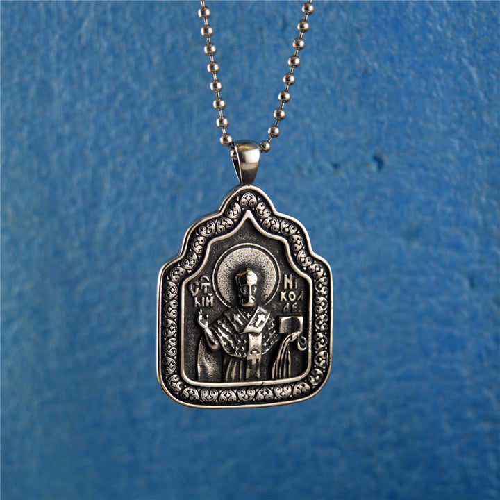 Christianartworkshop Father Blessing Charm Titanium Necklace
