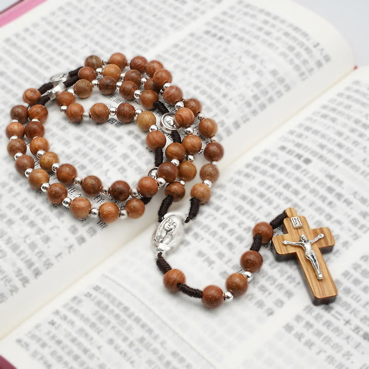 Christianartworkshop Evangelistic: Handmade Olive Wood Rosary of the Blessed Mother
