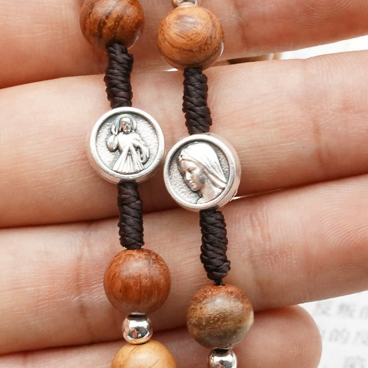 Christianartworkshop Evangelistic: Handmade Olive Wood Rosary of the Blessed Mother
